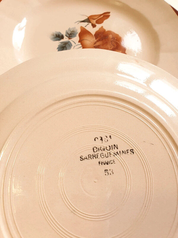 Set of 6 plates Digoin Sarreguemines