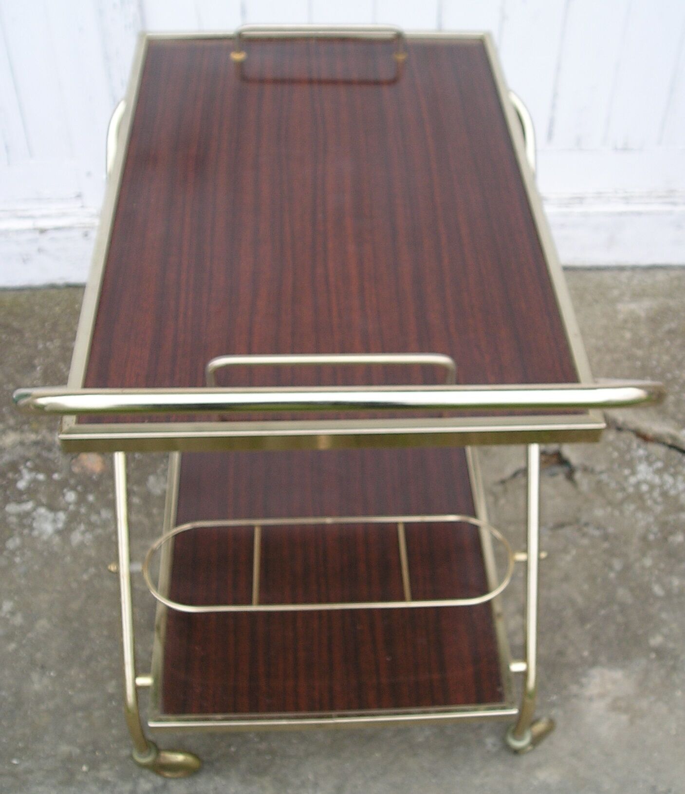 Rolling bar, removable tray, vintage 70's serving table