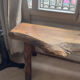 Brutalist wooden bench