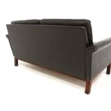 Scandinavian leather sofa 2 seater, Sweden, 1950