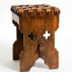 Beautiful 1940s oak stool with a seat made of leather straps