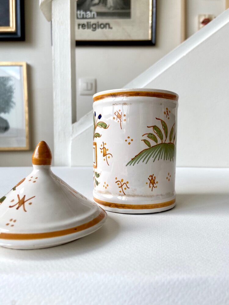 Odorus enamelled earthenware apothecary jar