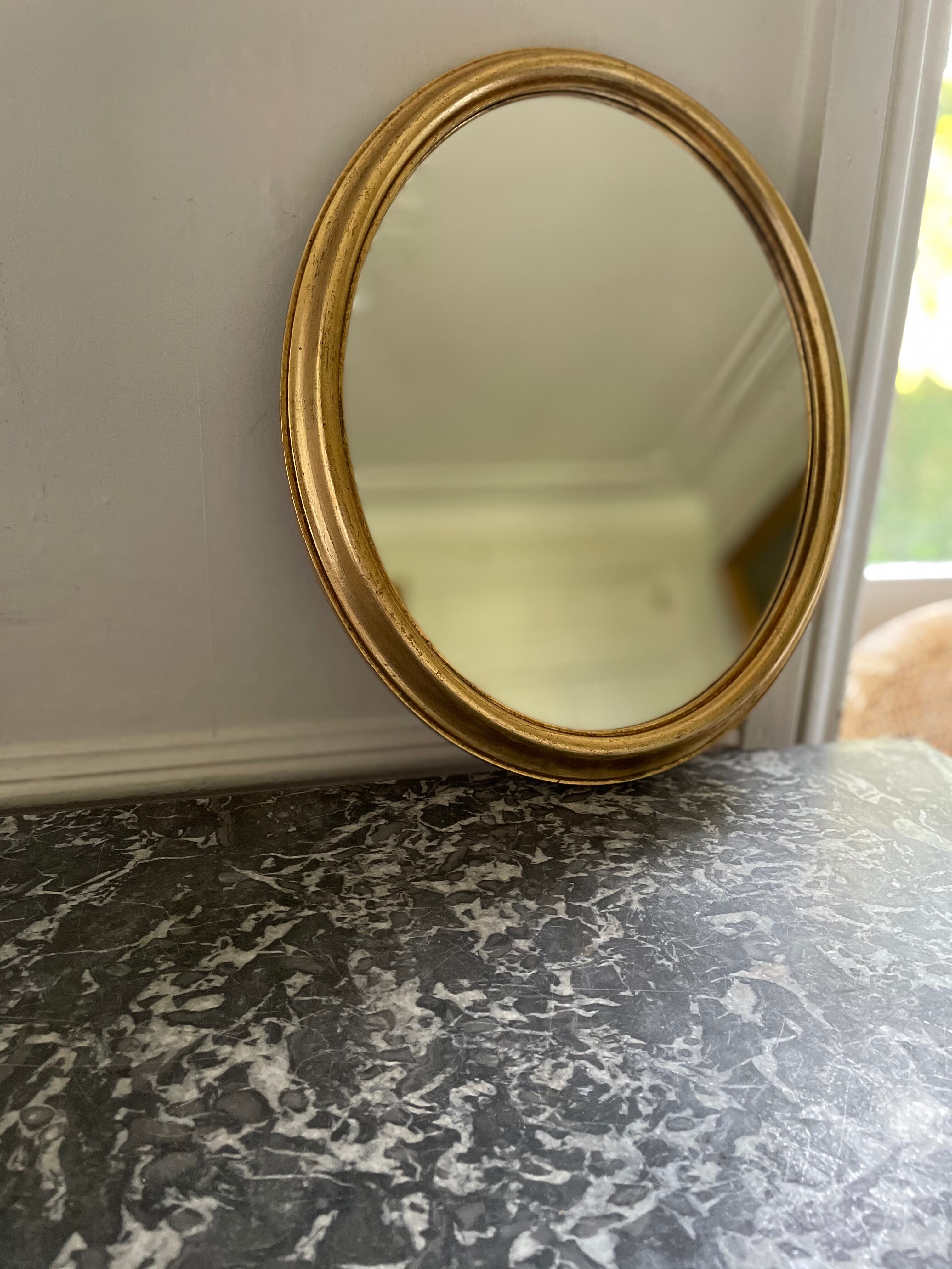 Oval Gold Mirror 1960 31x39cm