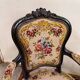 Paire de fauteuils style Louis XV en bois noirci, vers 1850