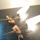 Pair of vintage brass and white glass sconces 1950-60