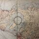 Mappemonde carte ancienne hémisphère nord des lignes aériennes