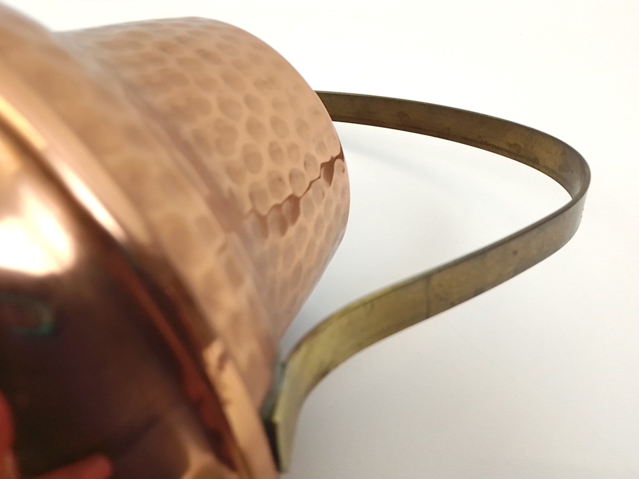 Copper and brass watering can