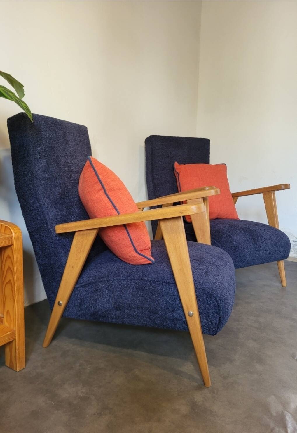 Pair of vintage Scandinavian armchairs from the 1960s.