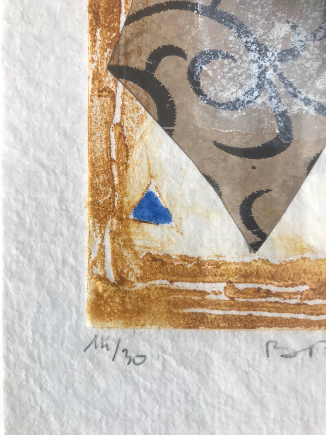 Bernard alligand (1953). embers, 2002. carborundum engraving and collage.