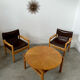Ancienne table basse bois design années 60 Italy vintage