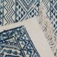 Tapis kilim bleu et blanc fait main 155 x 75 cm