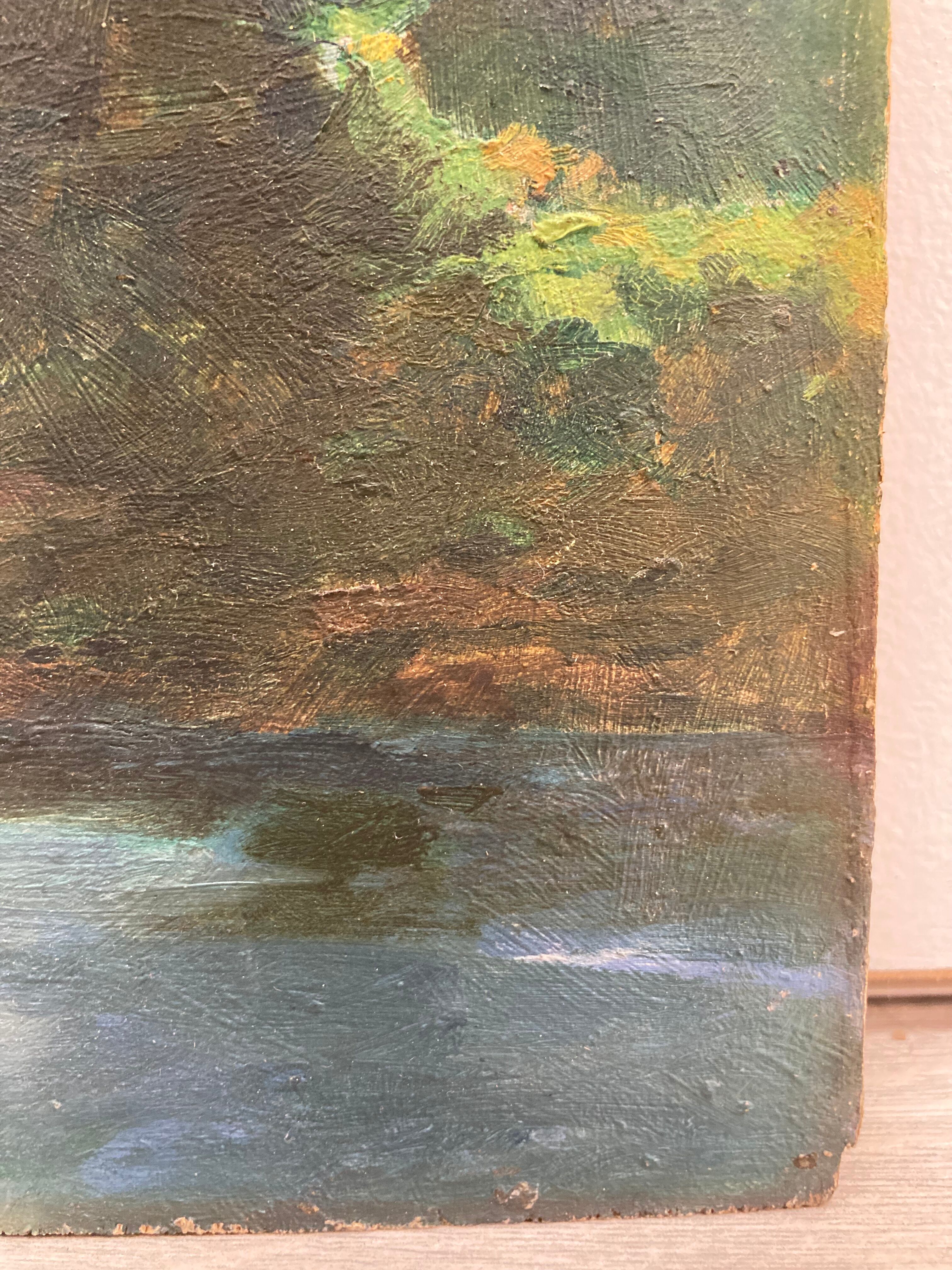 Huile sur bois vintage