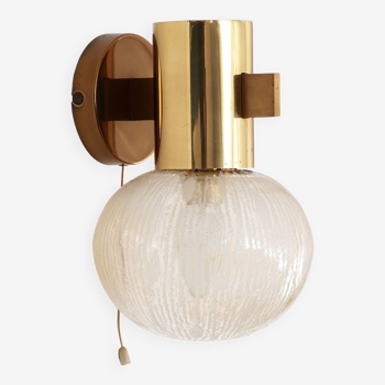 Hans-Agne Jakobsen brass wall lamp with glass Sweden 1960