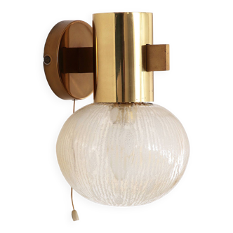 Hans-Agne Jakobsen brass wall lamp with glass Sweden 1960