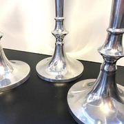 Set of Candle Holders Candelabra Torch Candle Holders Polished Brushed Aluminium