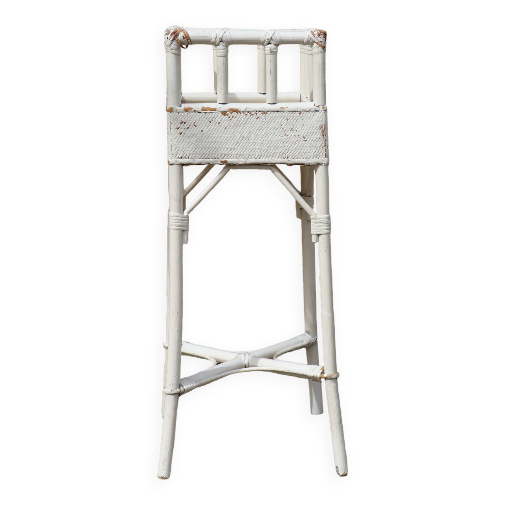 Rattan and wicker planter, 20th century