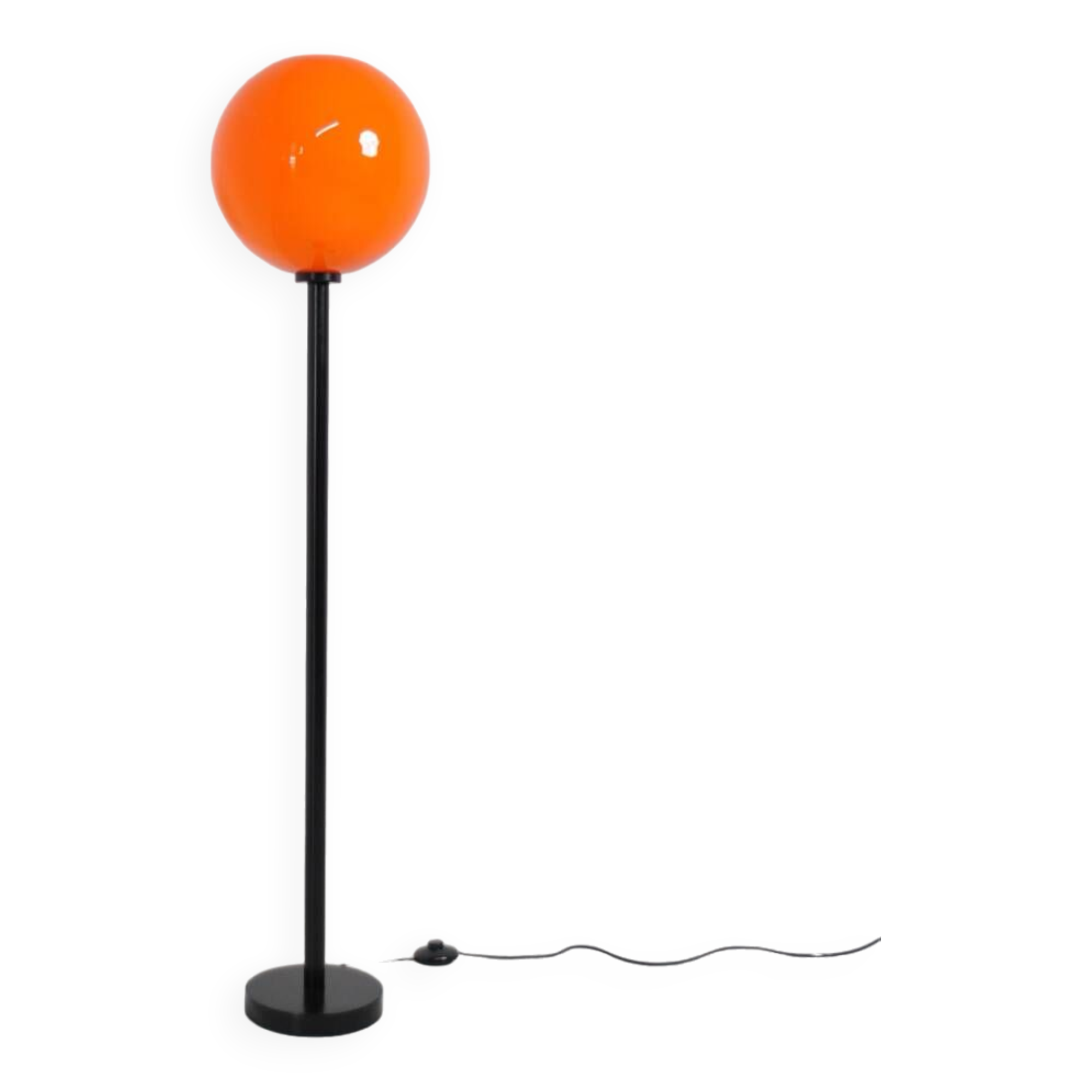 Orange globe floor lamp 1970