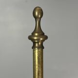 Italian Adjustable Floor Lamp in Pencil Reed Rattan Bamboo and Brass, 1970s