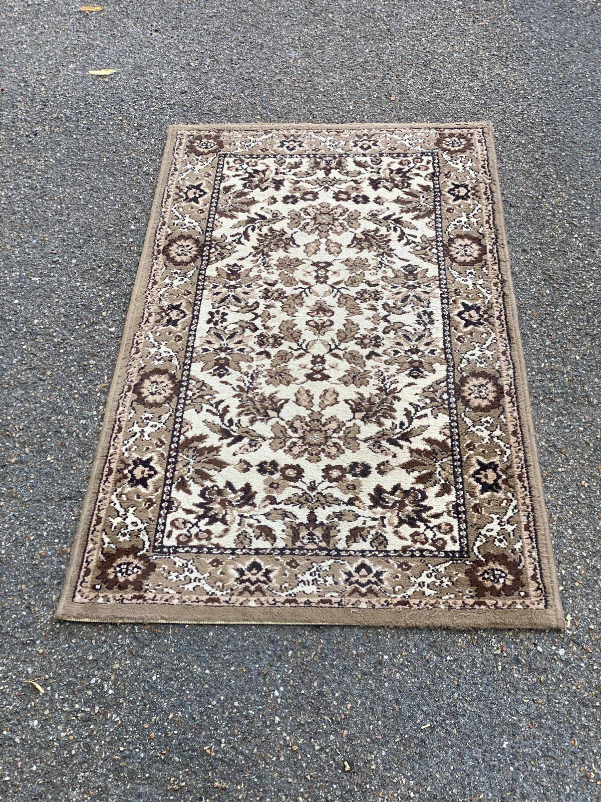 Brown beige Egyptian oriental rug 80x150cm
