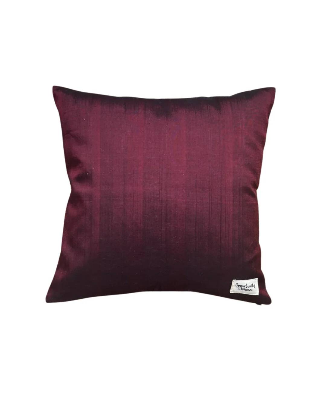 Burgundy and orange Kachin cushion cover (RIDA)