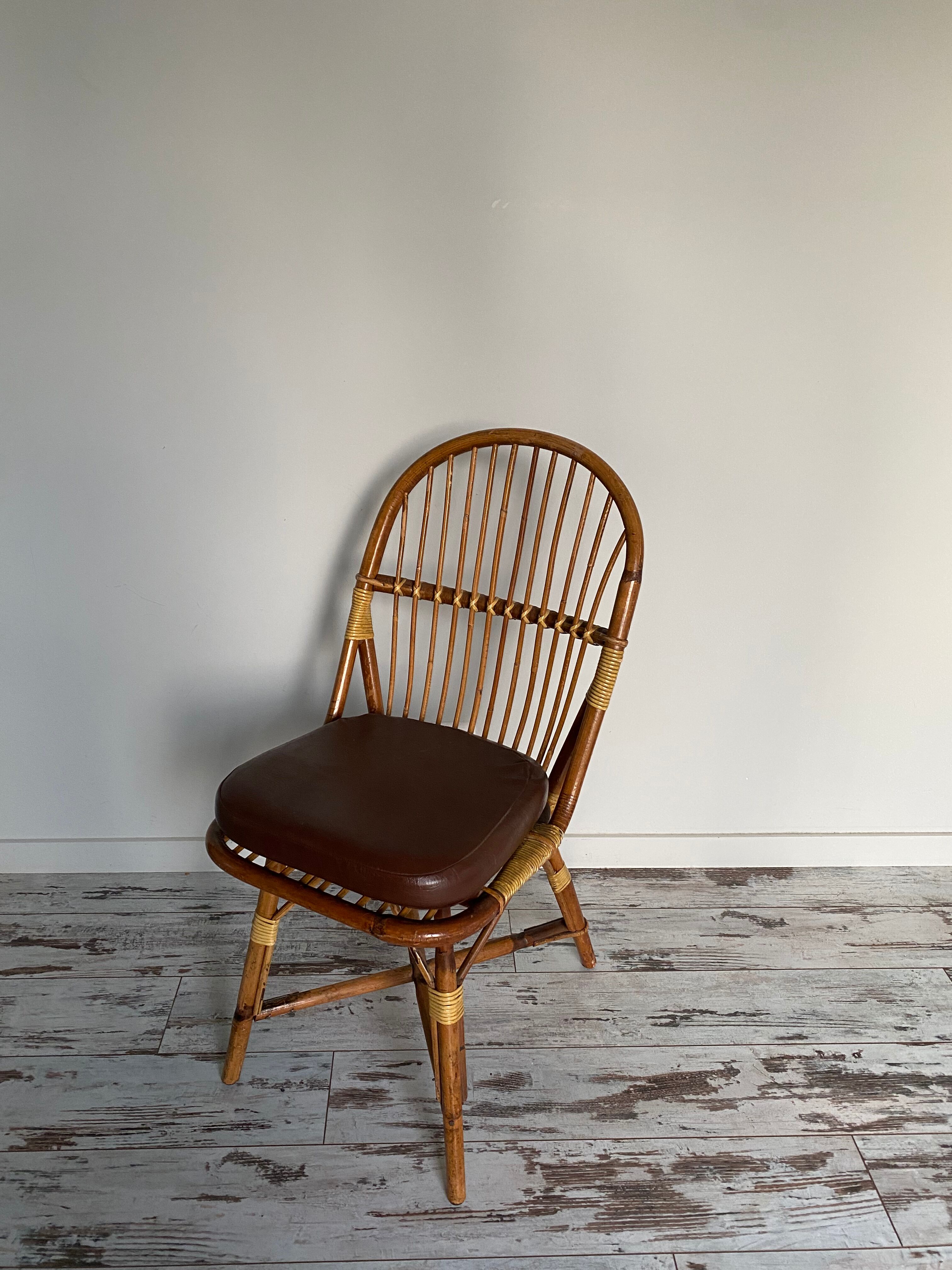 Bamboo and rattan chairs circa 60/70 from maison drucker