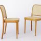 4 chaises de café viennoises en bois et cannage, restaurées, début du XXe siècle
