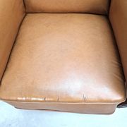 50s club chair in imitation leather and wood
