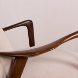Large Scandinavian Teak Armchair with Ottomans by Folke Ohlsson for Westnofa 1960.