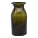 Old olive green blown glass mushroom jar, decorative object.