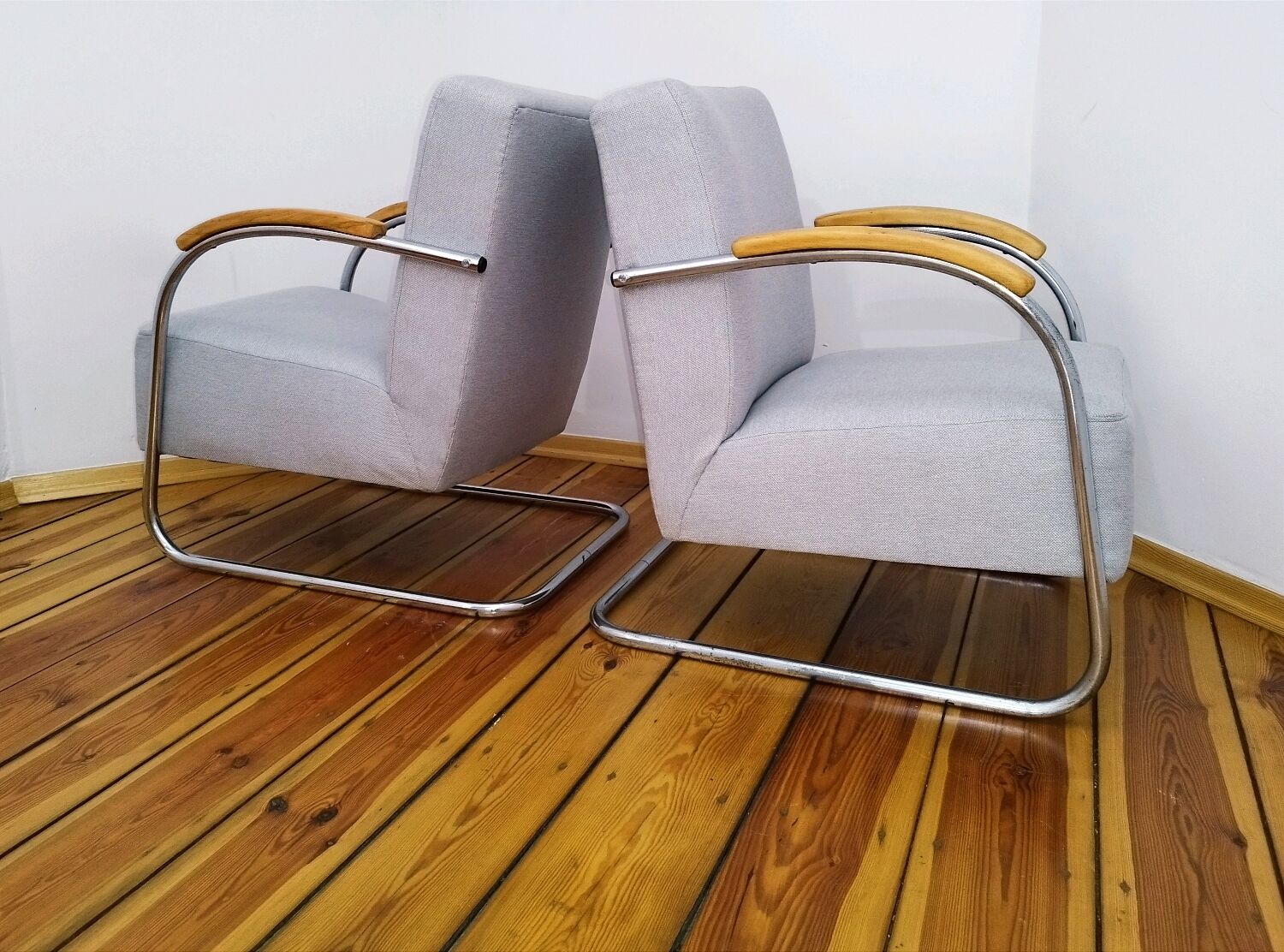 Pair of mücke melder fn 21 armchairs, vintage, 1930