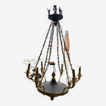 Six-light bronze chandelier, Empire Style