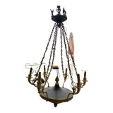 Lustre six lumières en bronze, Style Empire