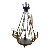 Lustre six lumières en bronze, Style Empire