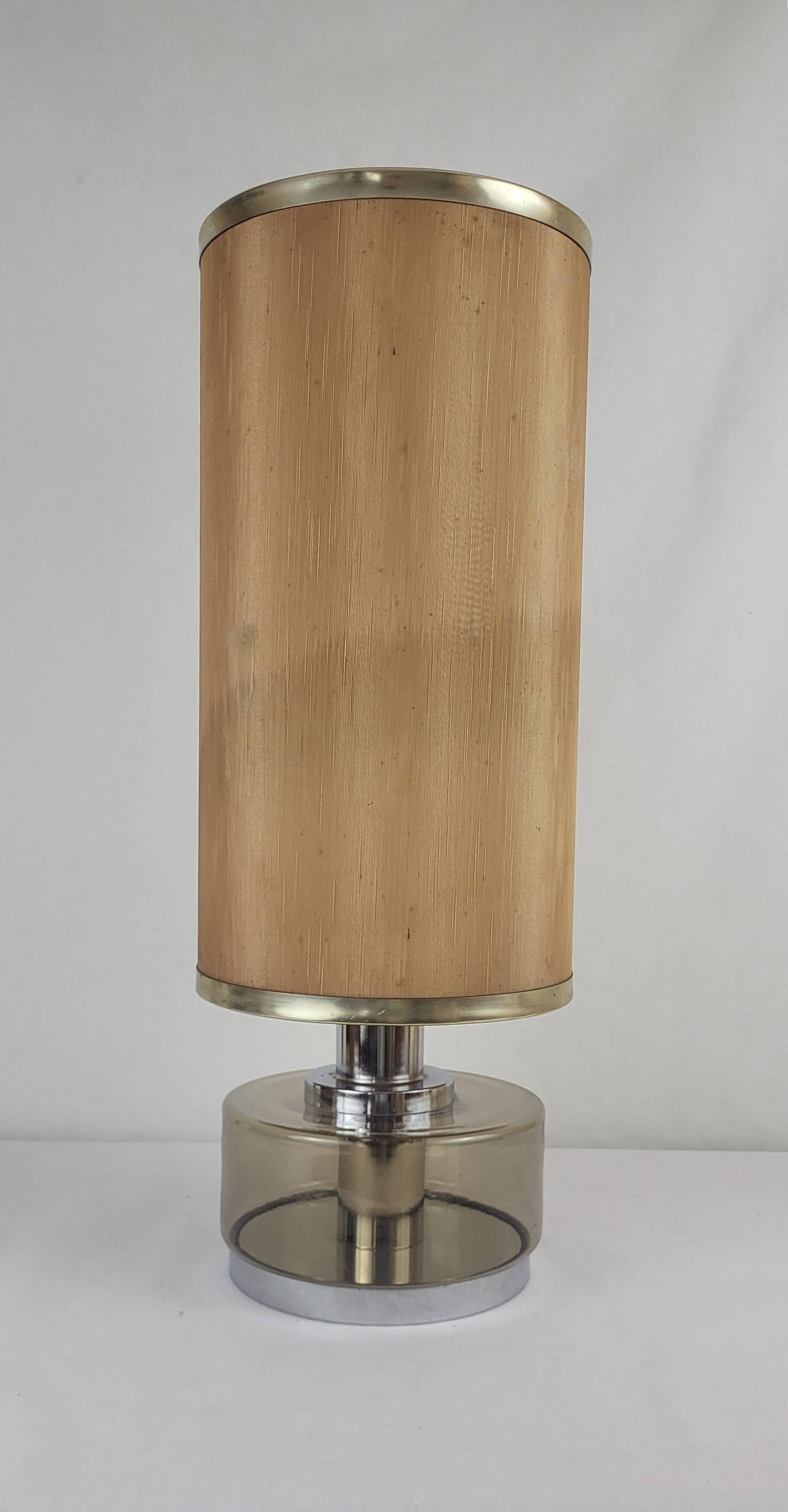 Smoked glass lamp from the 70s