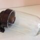 Long porthole wall lamp in glass and bakelite industrial style