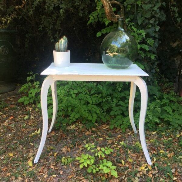 Table console patine blanche Shabby