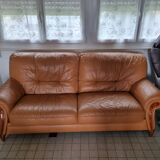 3-seater brown leather sofa Alberto Nieri