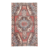 Tapis oriental vintage en laine, médaillon géométrique corail et bleu