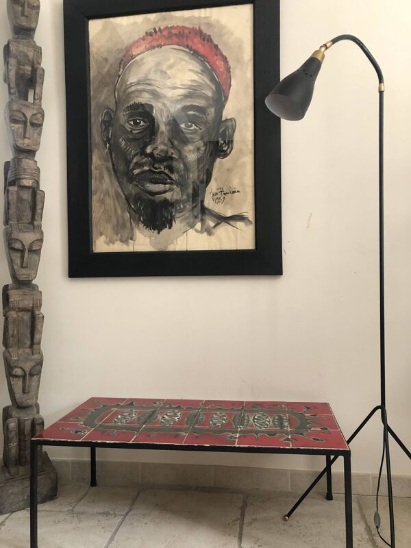 Lampe Diabolo en Métal Noir, 1960Lampe Diabolo en Métal Noir, 1960