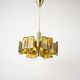 Brass chandelier mid-century design, Hungary 1970s