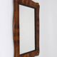 Square Biedermeier Carved & Scalloped Walnut Wall Mirror, Vienna, ca. 1850