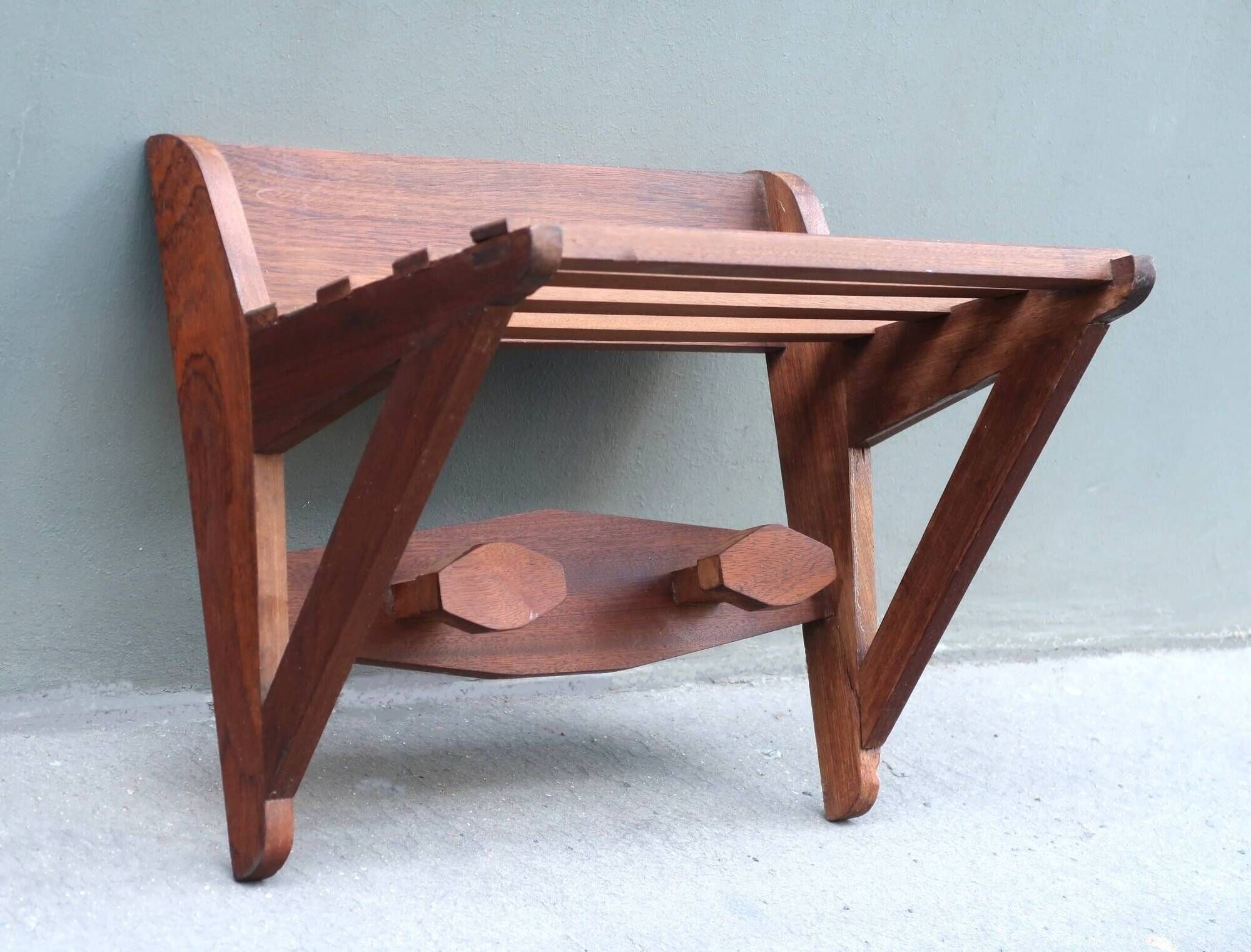 1950s wall coat rack in teak