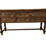 Armoire / console / commode brutaliste vintage en bois