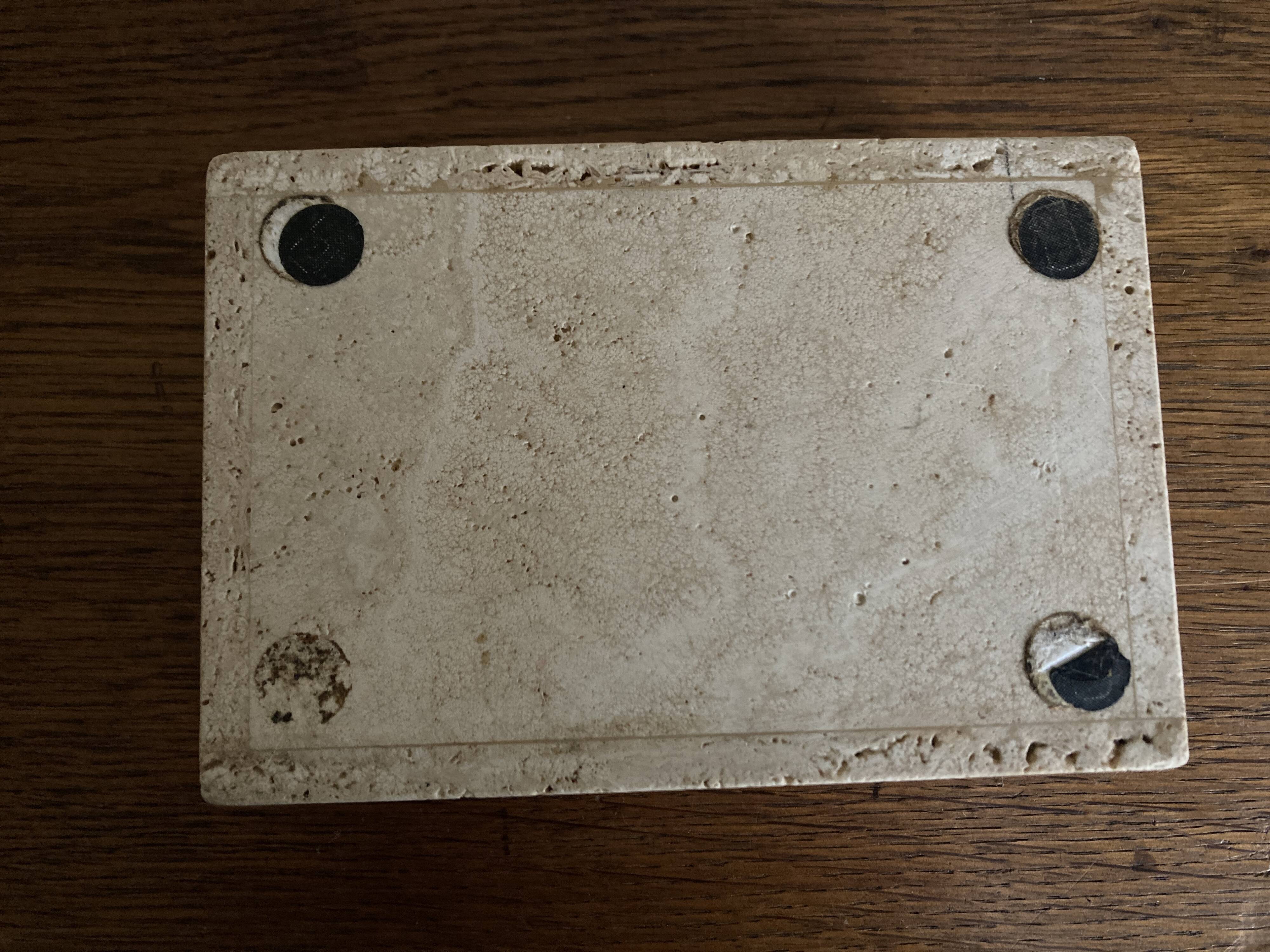 Travertine trinket box, Cerri Nestore, Italian work, 1970