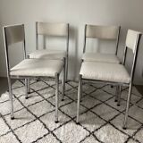 Vintage chairs from the 70s restored with a French terry fabric