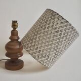 Wooden lamp with fabric shade
