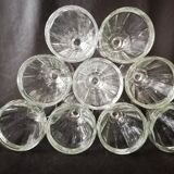 Suite of 9 old bistro wine glasses