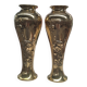 Pair of Indochina brass soap bubble blower vases