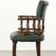 Chaise de bureau Chesterfield de style anglais en cuir vert