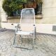 Armchair chaise longue adjustable deckchair with footrest spaghetti scoubidou